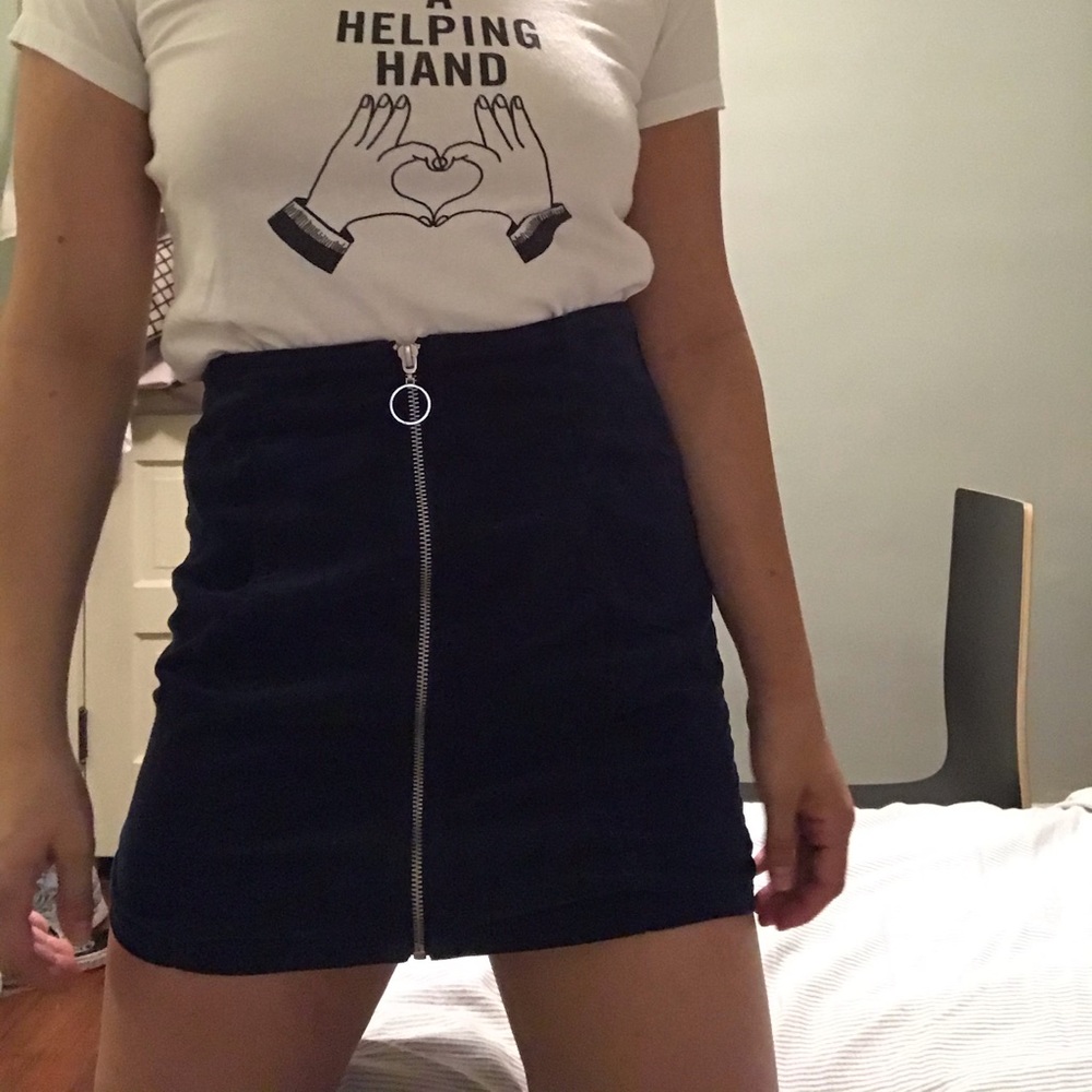 NAVY CORDUROY  SKIRT